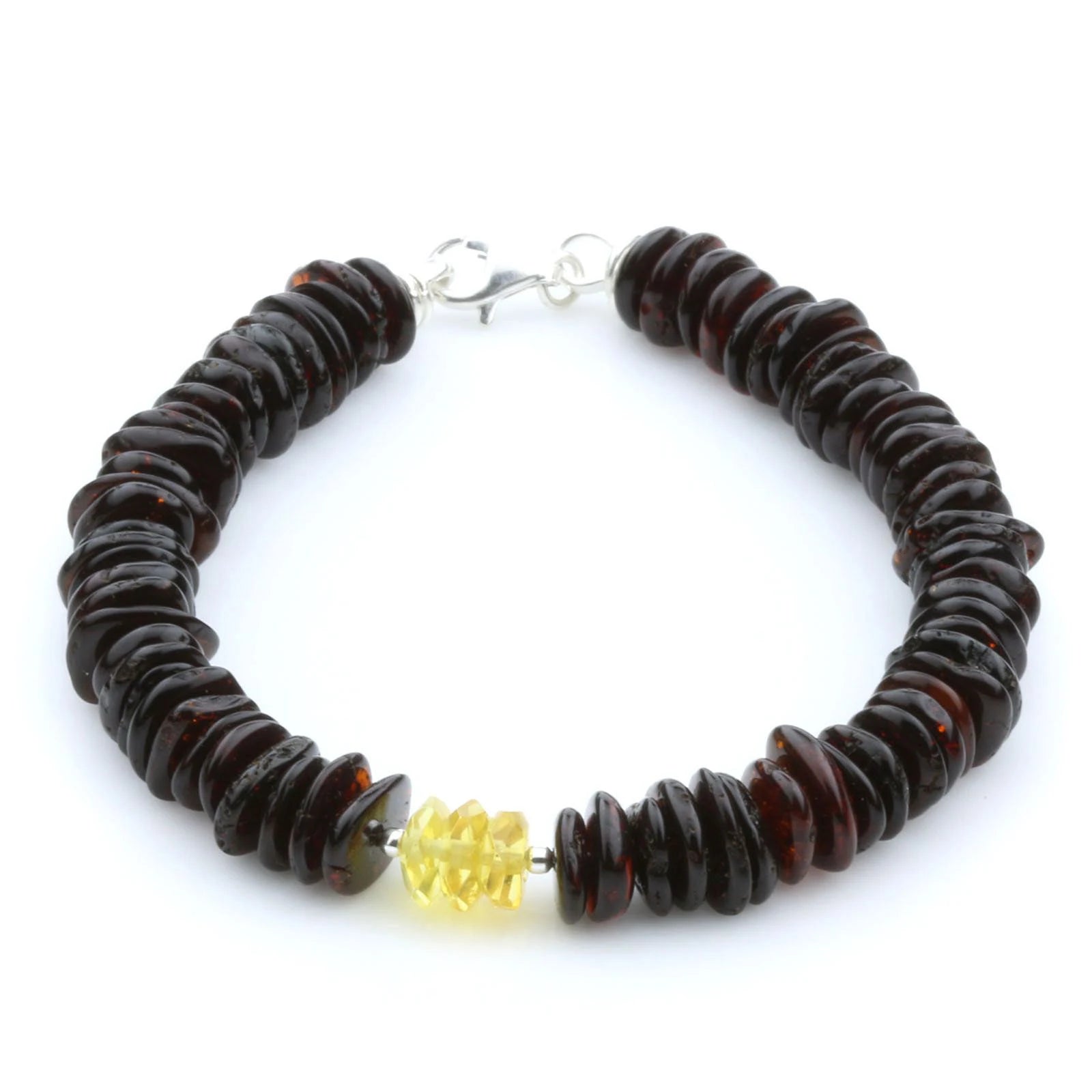 NATURAL BALTIC AMBER 925 STERLING SILVER BRACELET. SPT43