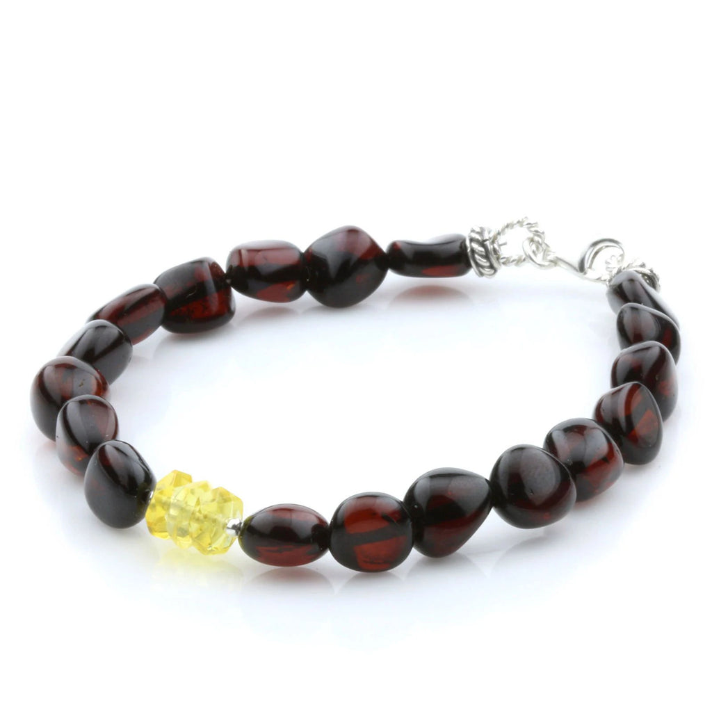 NATURAL BALTIC AMBER 925 STERLING SILVER BRACELET. SPT53