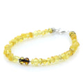 Yellow Baltic amber baroque adult bracelet with sterling silver, 18cm
