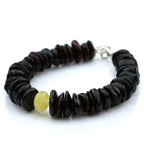 NATURAL BALTIC AMBER 925 STERLING SILVER BRACELET. SPT68