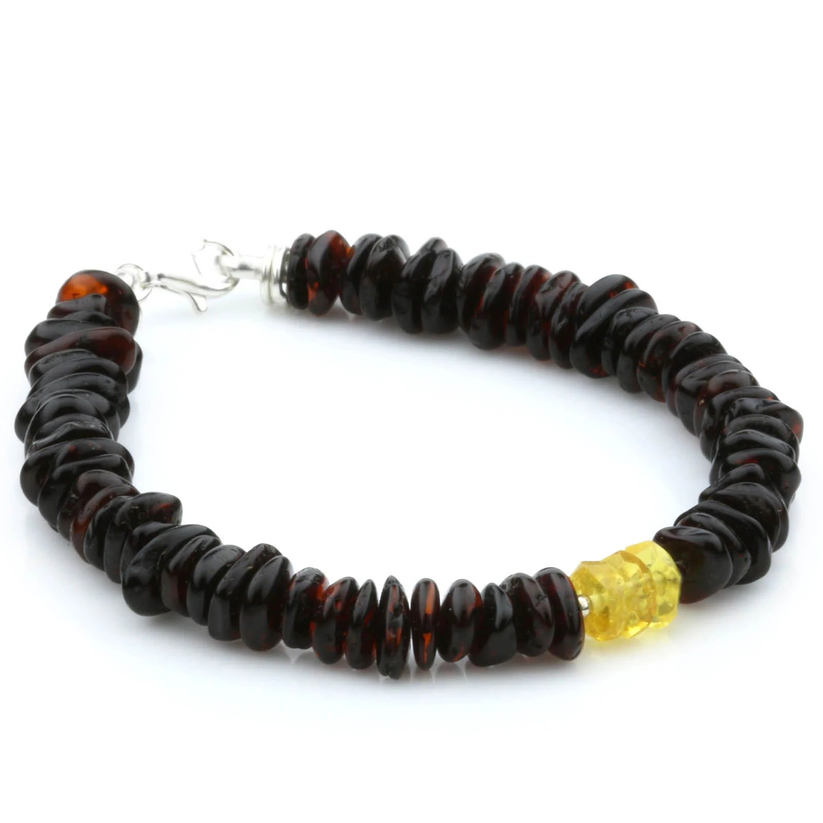 NATURAL BALTIC AMBER 925 STERLING SILVER BRACELET. SPT90