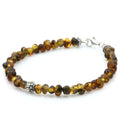 Green Baltic amber baroque adult bracelet with sterling silver, 18cm