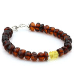NATURAL BALTIC AMBER 925 STERLING SILVER BRACELET. SPT99