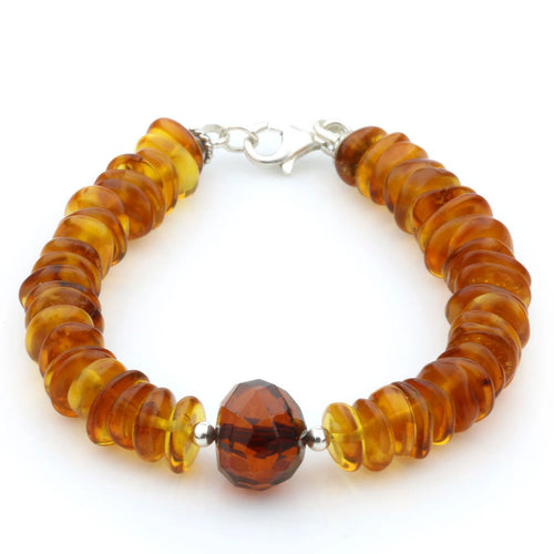 Adult Baltic Amber 925 Sterling Silver Bracelet. OCT75
