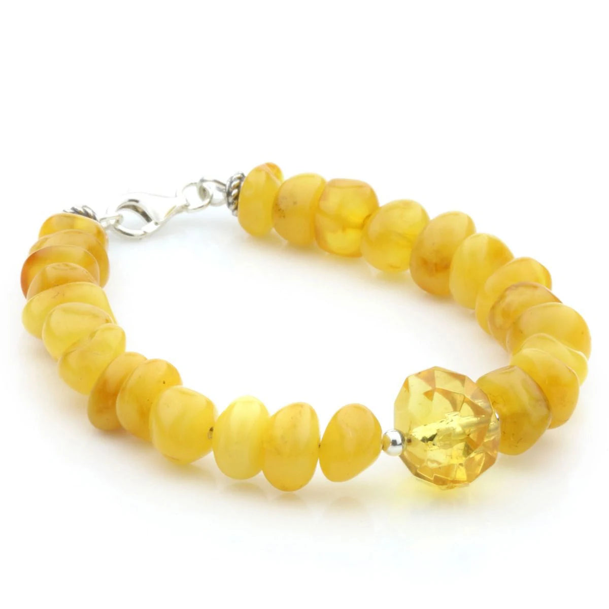 Adult Baltic Amber 925 Sterling Silver Bracelet. OCT76