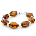 Adult Baltic Amber Shell 925 Sterling Silver Bracelet. OCT90