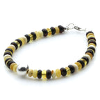 Adult Baltic Amber & 925 Sterling Silver Clasp Bracelet 5mm 18cm. SB133