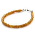 Adult Baltic Amber & 925 Sterling Silver Clasp Bracelet 4mm 19cm. SB137