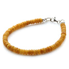 Adult Baltic Amber & 925 Sterling Silver Clasp Bracelet 4mm 19cm. SB137