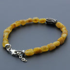 Adult Baltic Amber & 925 Sterling Silver Clasp Bracelet 6mm 20cm. SB122
