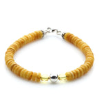 Adult Baltic Amber & 925 Sterling Silver Clasp Bracelet 18cm. SB114