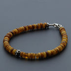 Adult Baltic Amber & 925 Sterling Silver Clasp Bracelet 5mm 20cm. SB119