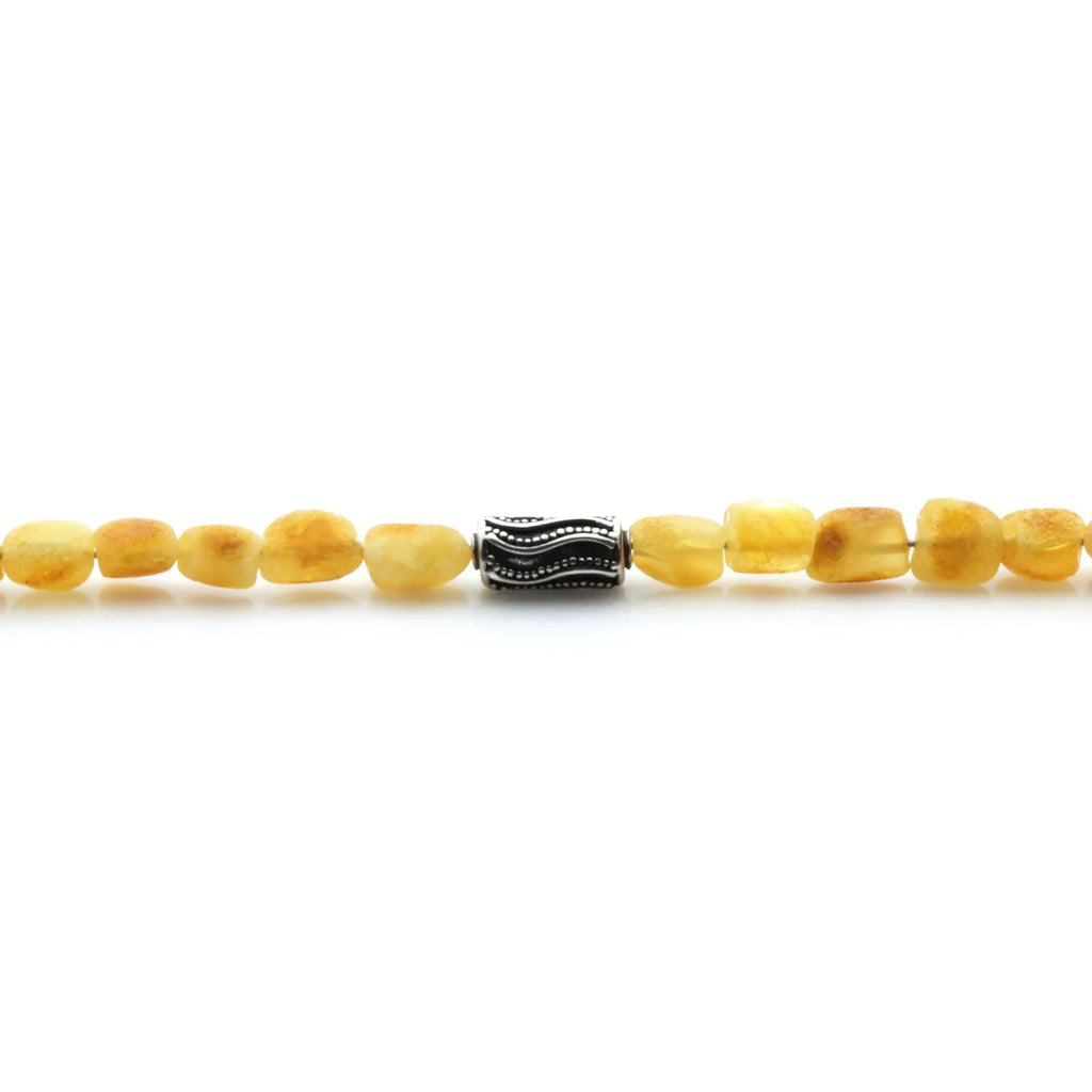 Adult Baltic Amber & 925 Sterling Silver Clasp Bracelet 6mm 20cm. SB122