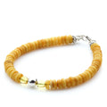 Adult Baltic Amber & 925 Sterling Silver Clasp Bracelet 18cm. SB114
