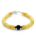 Adult Baltic Amber & 925 Sterling Silver Clasp Bracelet 7mm 18cm. SB115