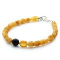 Butterscotch Baltic amber adult bracelet with sterling silver, 20cm