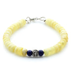 Adult Baltic Amber & 925 Sterling Silver Clasp Bracelet 6mm 18cm. SB128