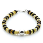 Adult Baltic Amber & 925 Sterling Silver Clasp Bracelet 5mm 18cm. SB133