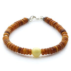 Adult Baltic Amber & 925 Sterling Silver Clasp Bracelet 6mm 19cm. SB123