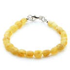 Adult Baltic Amber & 925 Sterling Silver Clasp Bracelet 6mm 19cm. SB131