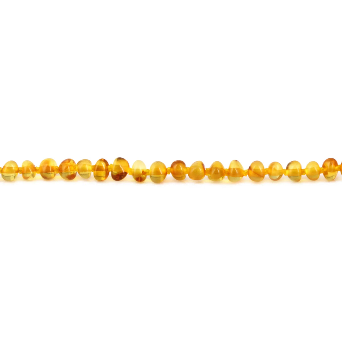 Natural Baltic Amber Junior Bracelet. Baroque Light Cognac 4mm - XB43LC