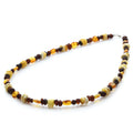 Multicolour Baltic amber adult necklace with sterling silver, 45cm