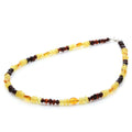 Multicolour Baltic amber adult necklace with sterling silver, 45cm