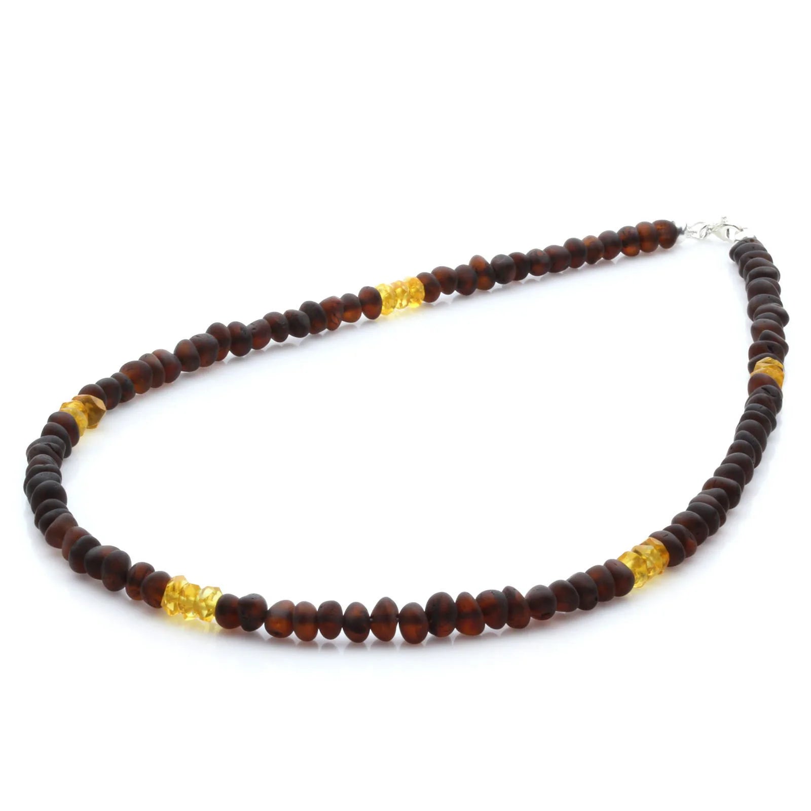 Adult Baltic Amber Necklace & 925 Sterling Silver Clasp 45cm. LE30