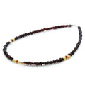 Dark cognac Baltic amber adult necklace with sterling silver, 45cm