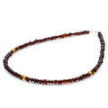 Dark cognac Baltic amber adult necklace with sterling silver, 45cm