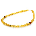 Yellow Baltic amber adult necklace with sterling silver, 45cm