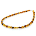 Honey Baltic amber adult necklace with sterling silver, 45cm