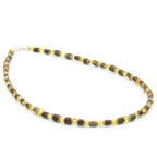ADULT BALTIC AMBER WOOD 925 STERLING SILVER NECKLACE. SPT23