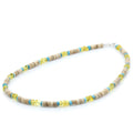 Yellow Baltic amber adult necklace with turquoise, shell and sterling silver, 45cm