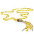 Baltic amber adult necklace with rudraksha and sterling silver