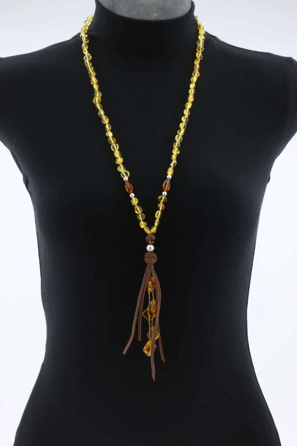 NATURAL BALTIC AMBER TASSEL NECKLACE. TASSEL14