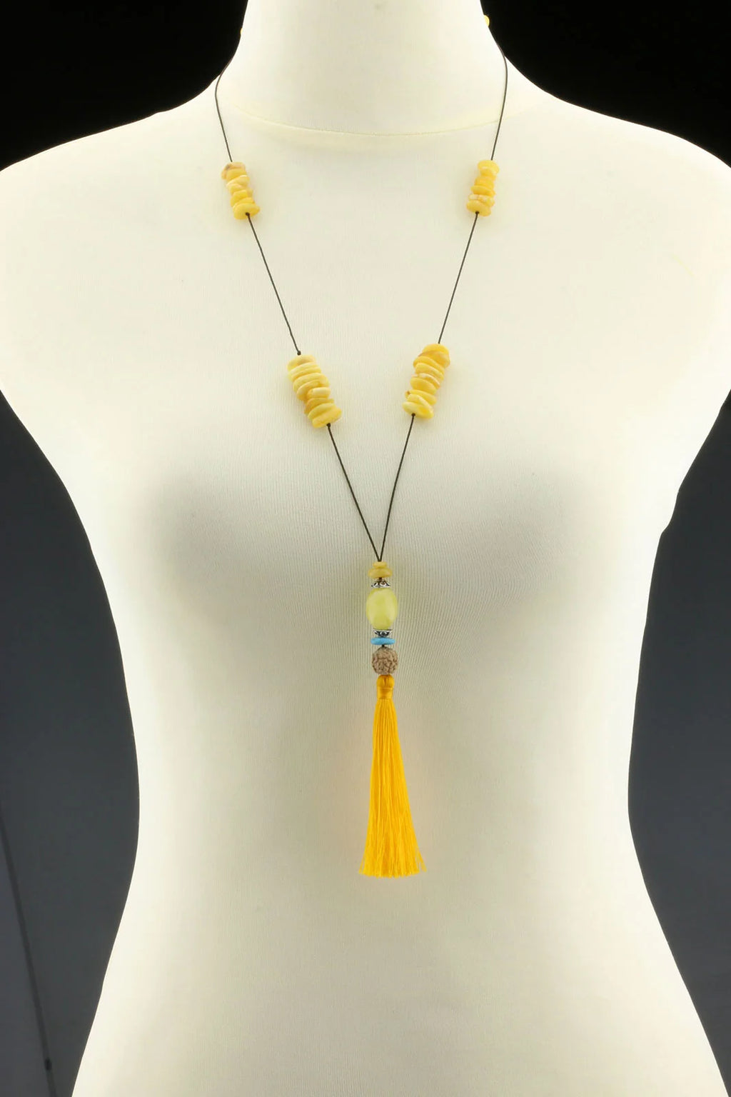 NATURAL BALTIC AMBER TASSEL NECKLACE. TASSEL03