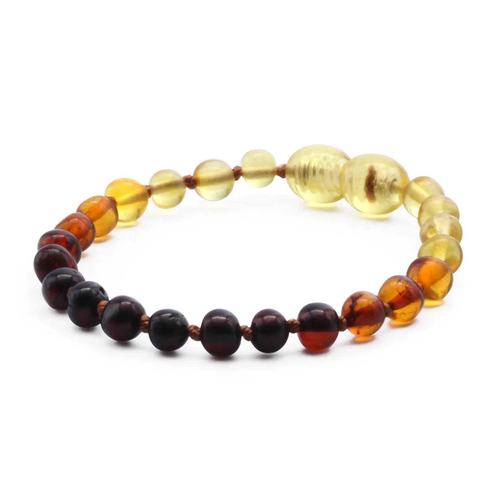 BALTIC AMBER BRACELET FOR KIDS. BAROQUE. XB54R1