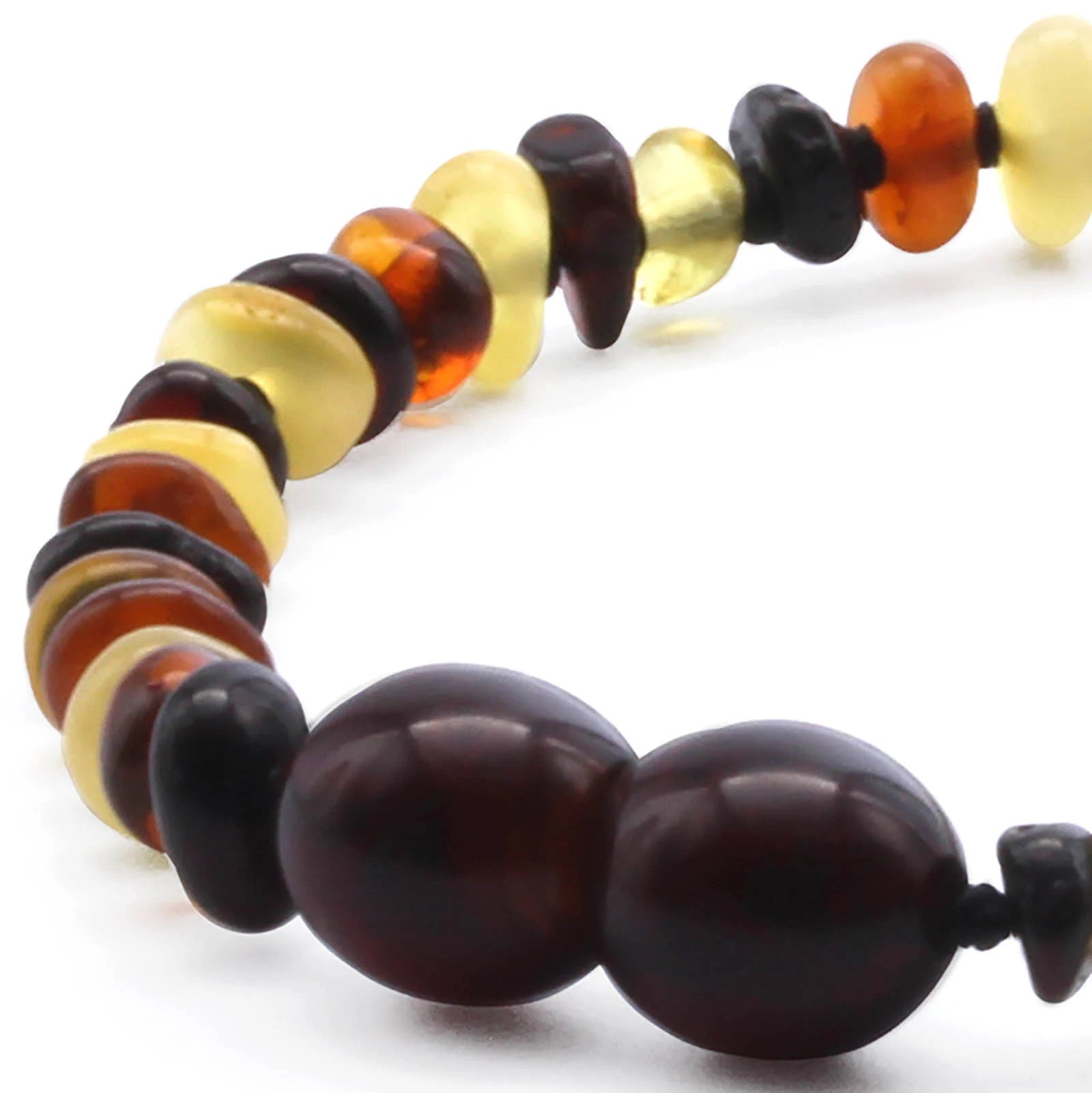 Baltic Amber Teething Bracelet. Roundel Multicolour 4mm - RO34
