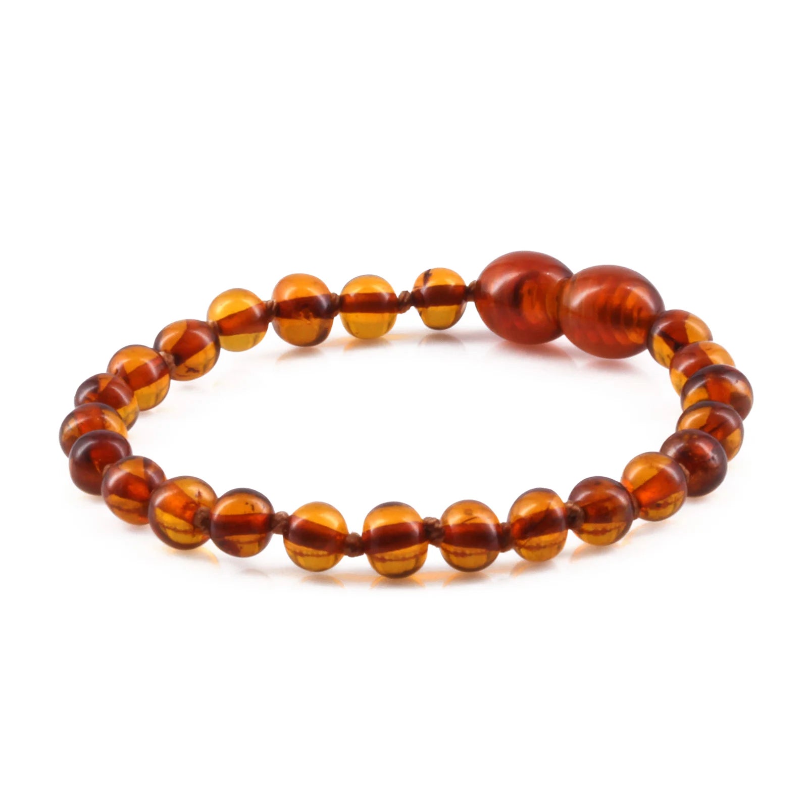 Baltic Amber Teething Bracelet. Baroque Cognac 5mm - BA72