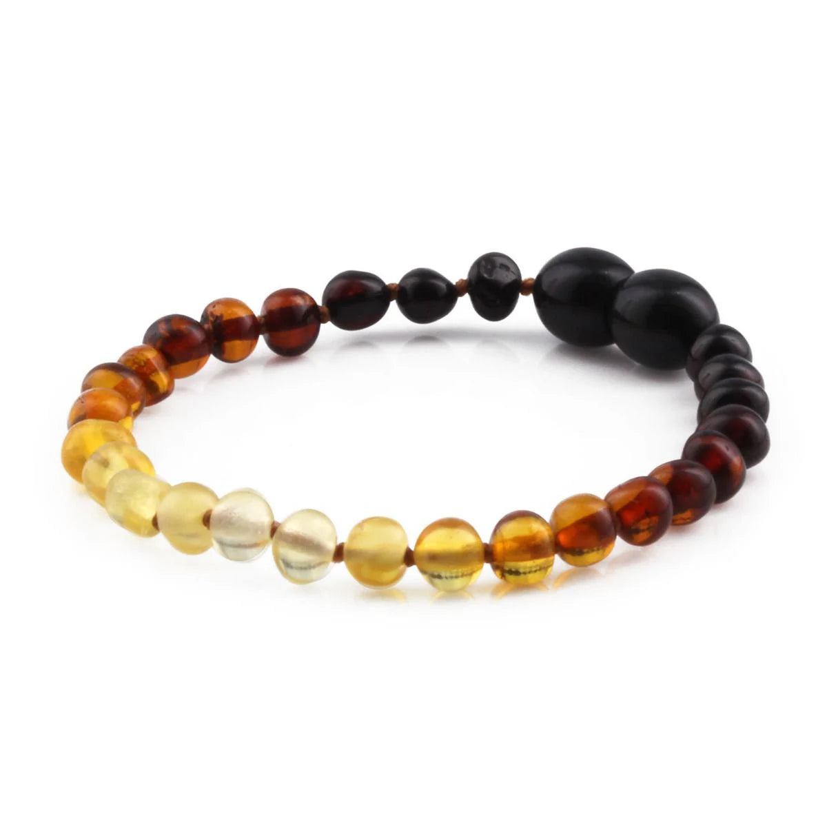 Baltic Amber Teething Bracelet. Baroque Rainbow 5mm - BA66