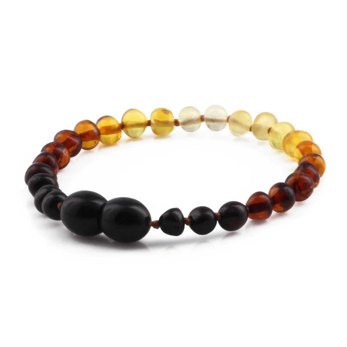 Baltic Amber Teething Bracelet. Baroque Rainbow 5mm - BA66