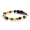 Multicolour Baltic amber baroque baby bracelet, 14cm