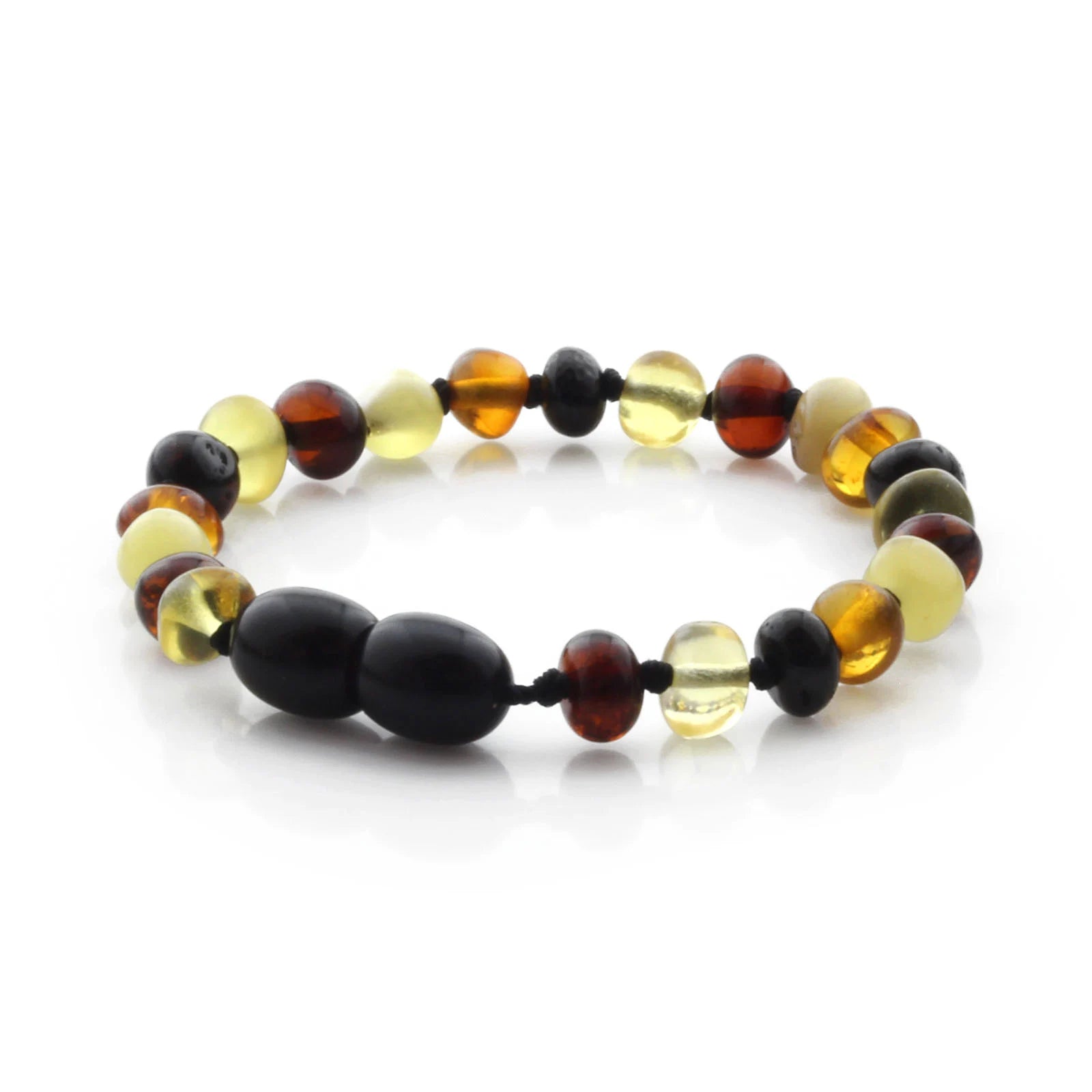 Baltic Amber Teething Bracelet. Baroque Multicolour 5mm - BA69
