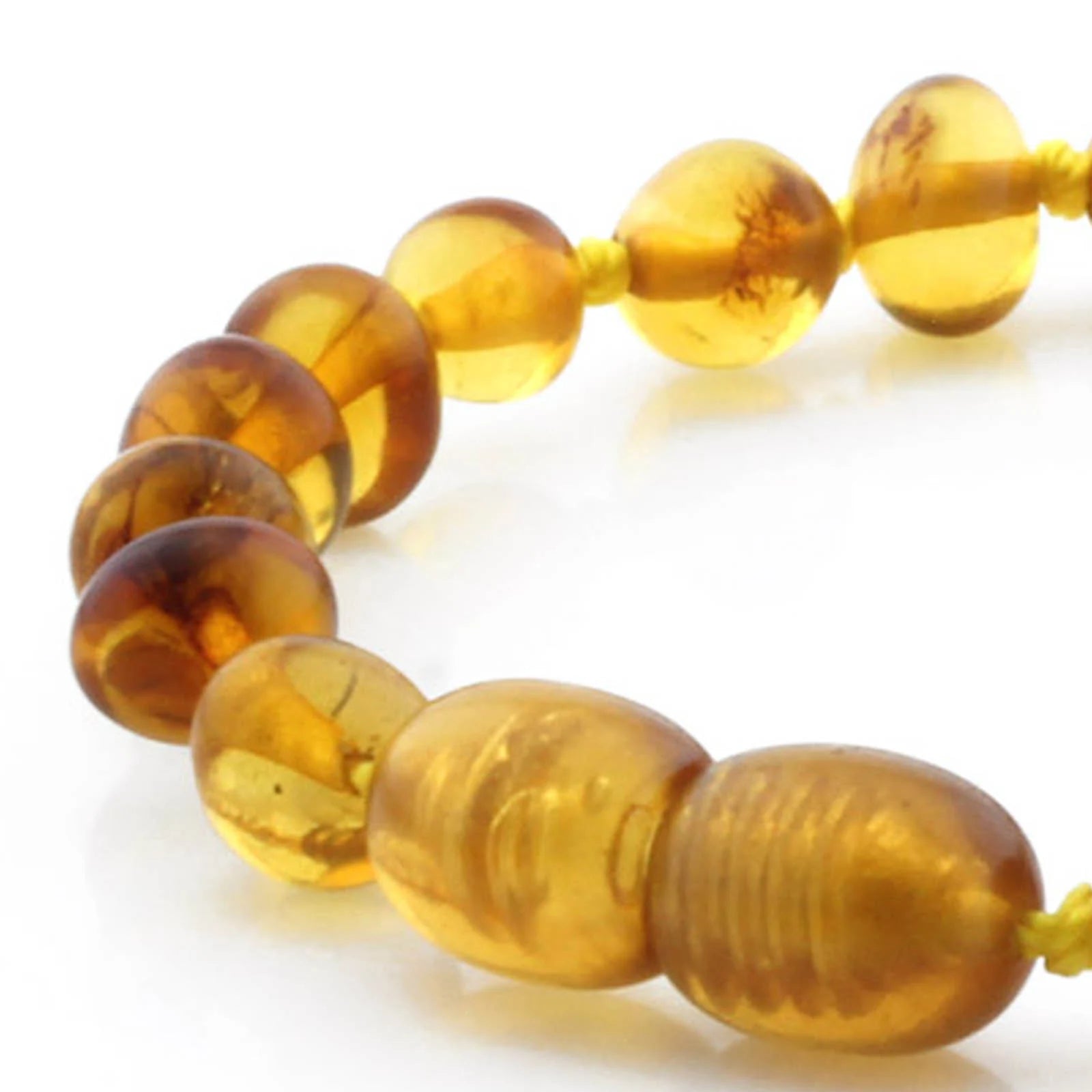 Baltic Amber Teething Bracelet. Baroque Light Cognac 5mm - BA70