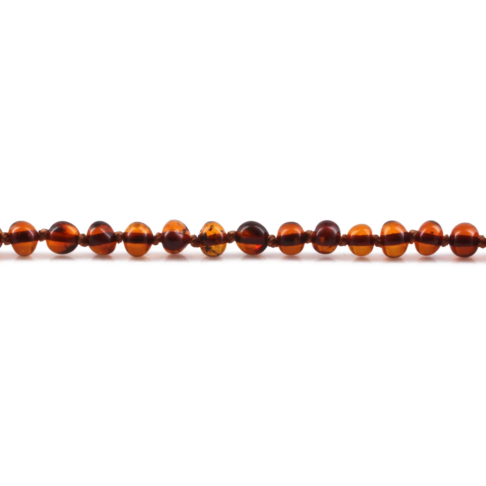 Baltic Amber Teething Bracelet. Baroque Cognac 5mm - BA72