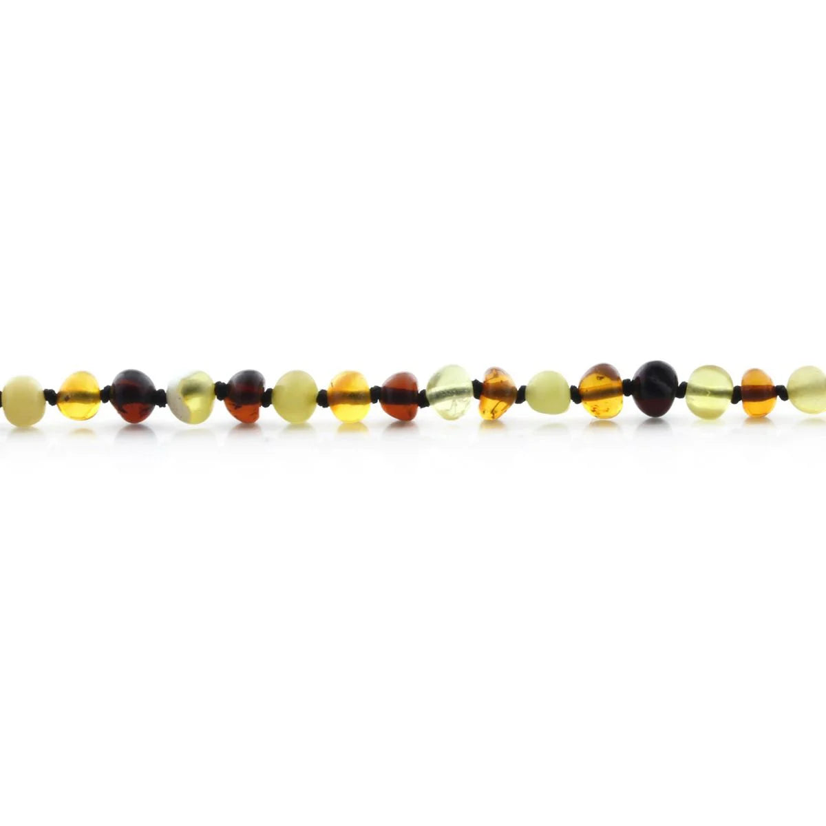 Baltic Amber Teething Necklace. Baroque Multicolour 5mm - BA15