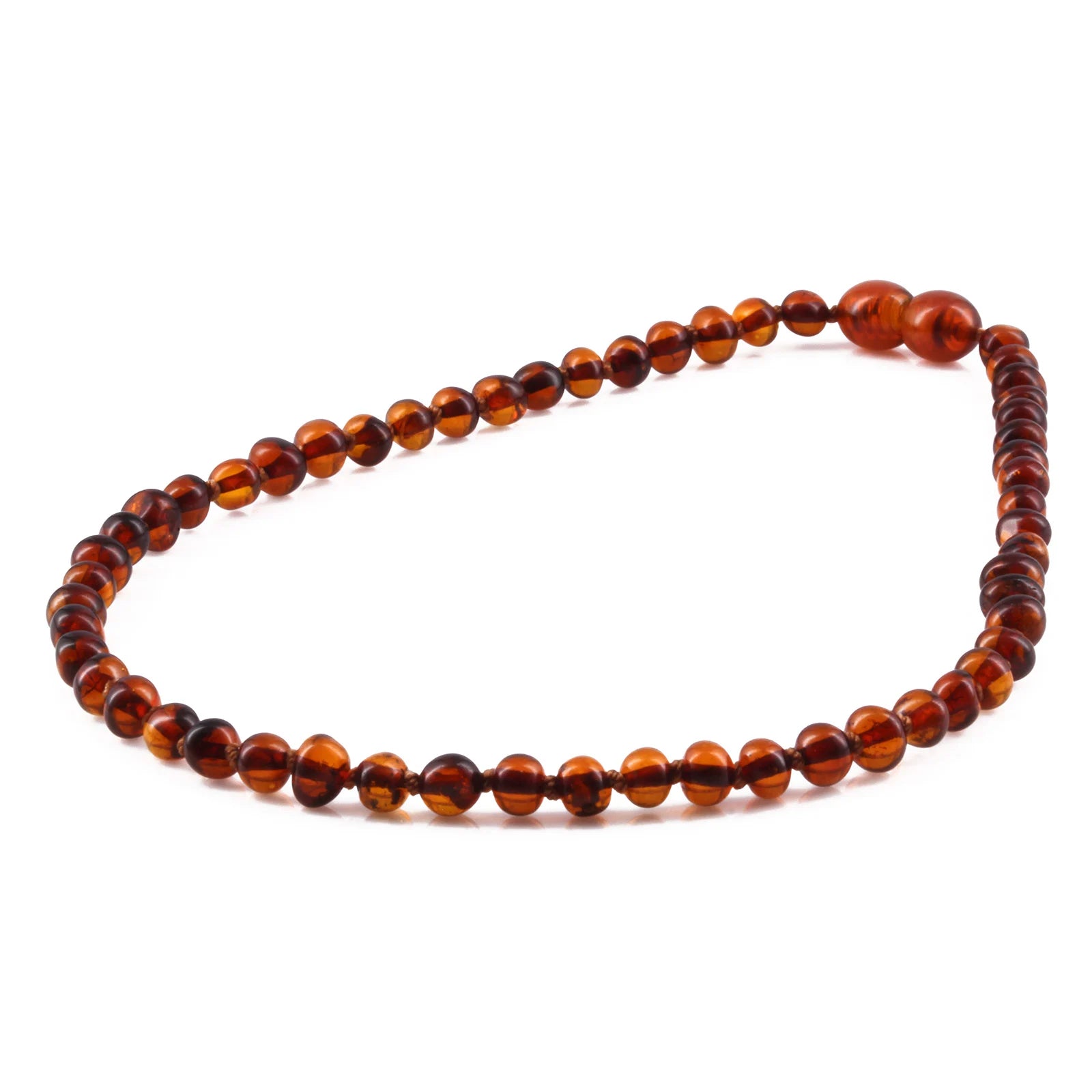 Baltic Amber Teething Necklace. Baroque Cognac 5mm - XB54C