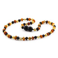 Multicolour Baltic amber baroque baby necklace, 32cm