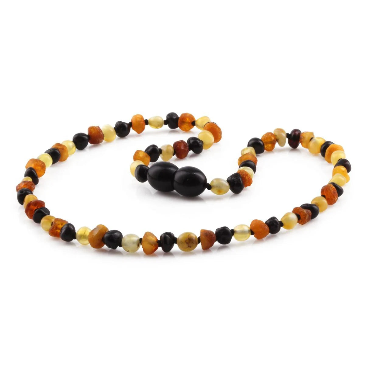 Multicolour Baltic amber baroque baby necklace, 32cm
